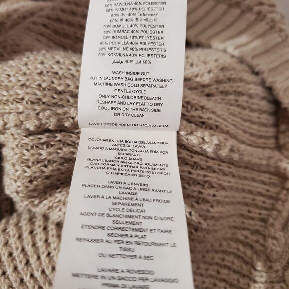 MICHAEL Michael Kors Chunky Waffle Knit Turtleneck Sweater Womens Size XS Beige - Picture 10 of 11